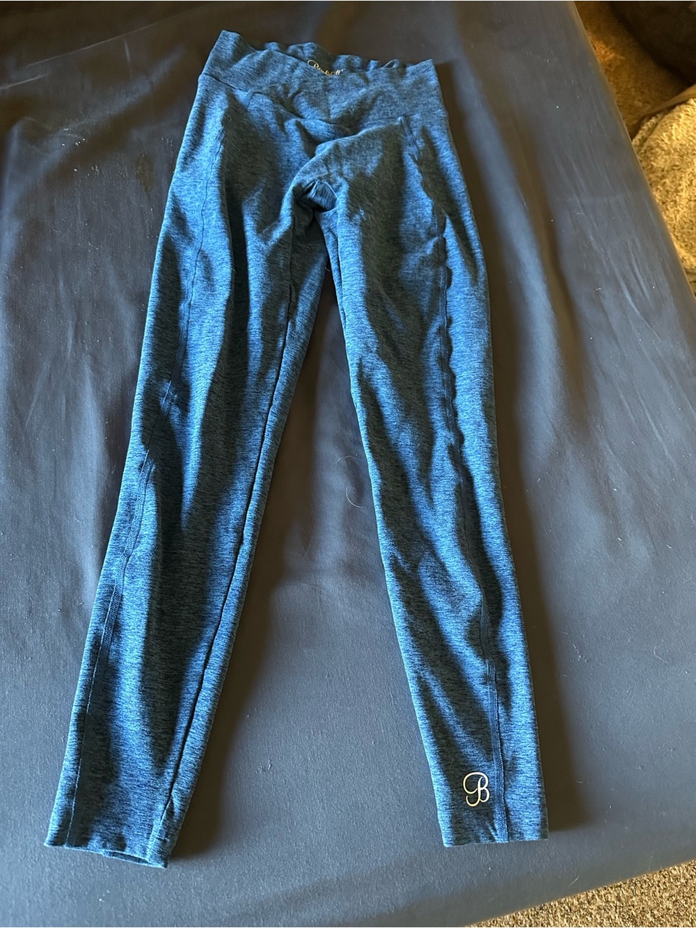 Bombshell Sportswear Girls' Heathered Teal Blue Leggings